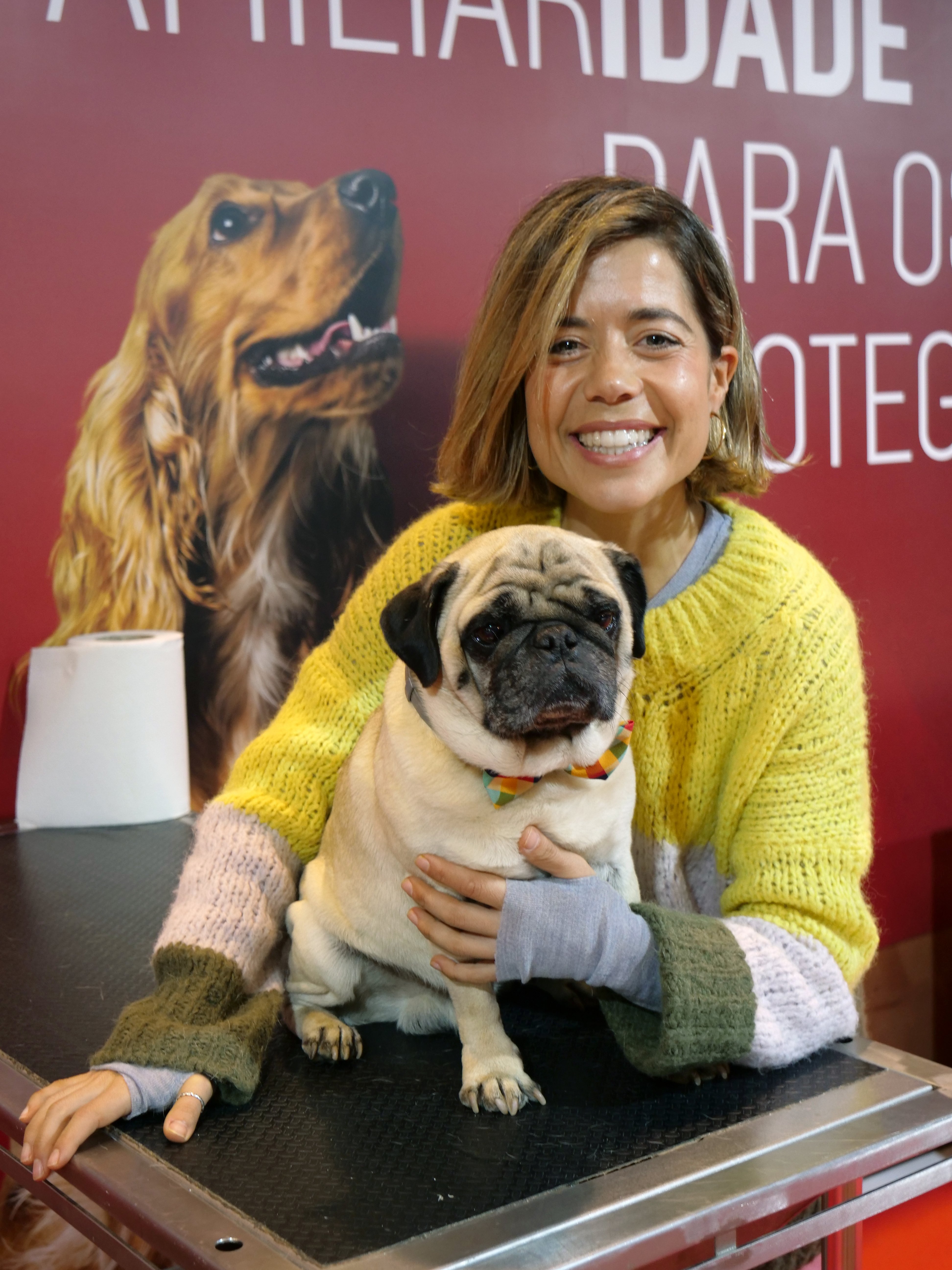 Isabel Silva e o seu cão Caju
